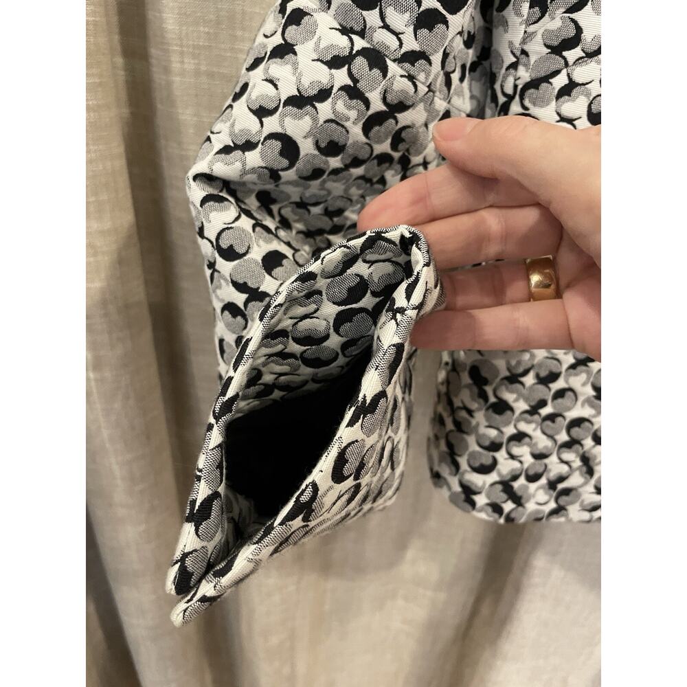 Akris Punto Textured Blazer Womens 6 Black & White Jacket Work Business, Cropped - Picture 6 of 12